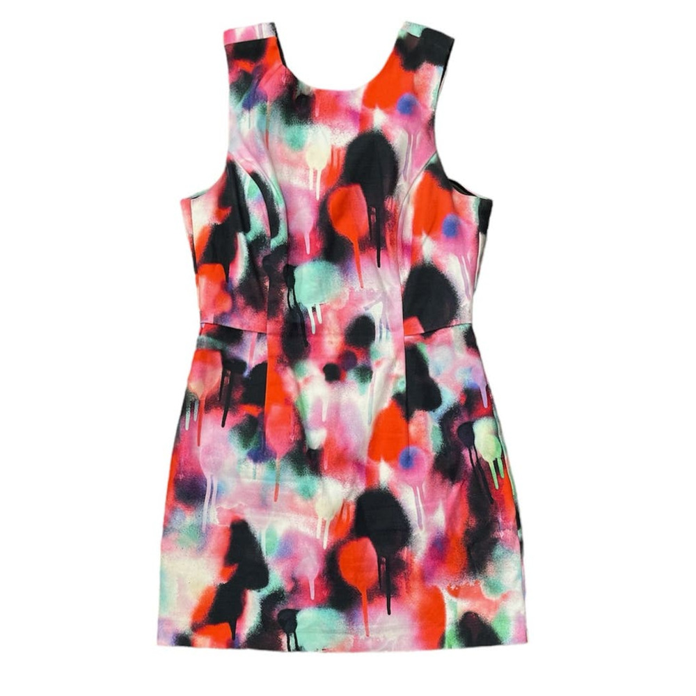 💜 French Connection Dress 8 Multicolor‎ Spray Paint Sleeveless Women's 💜